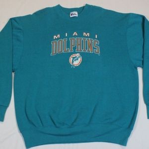 Men XL Pro Player Vtg 90s 2K MIAMI DOLPHINS Embroidered NFL Sweatshirt